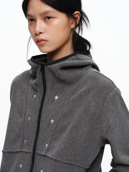STAR WAXY FLEECE HOODIE