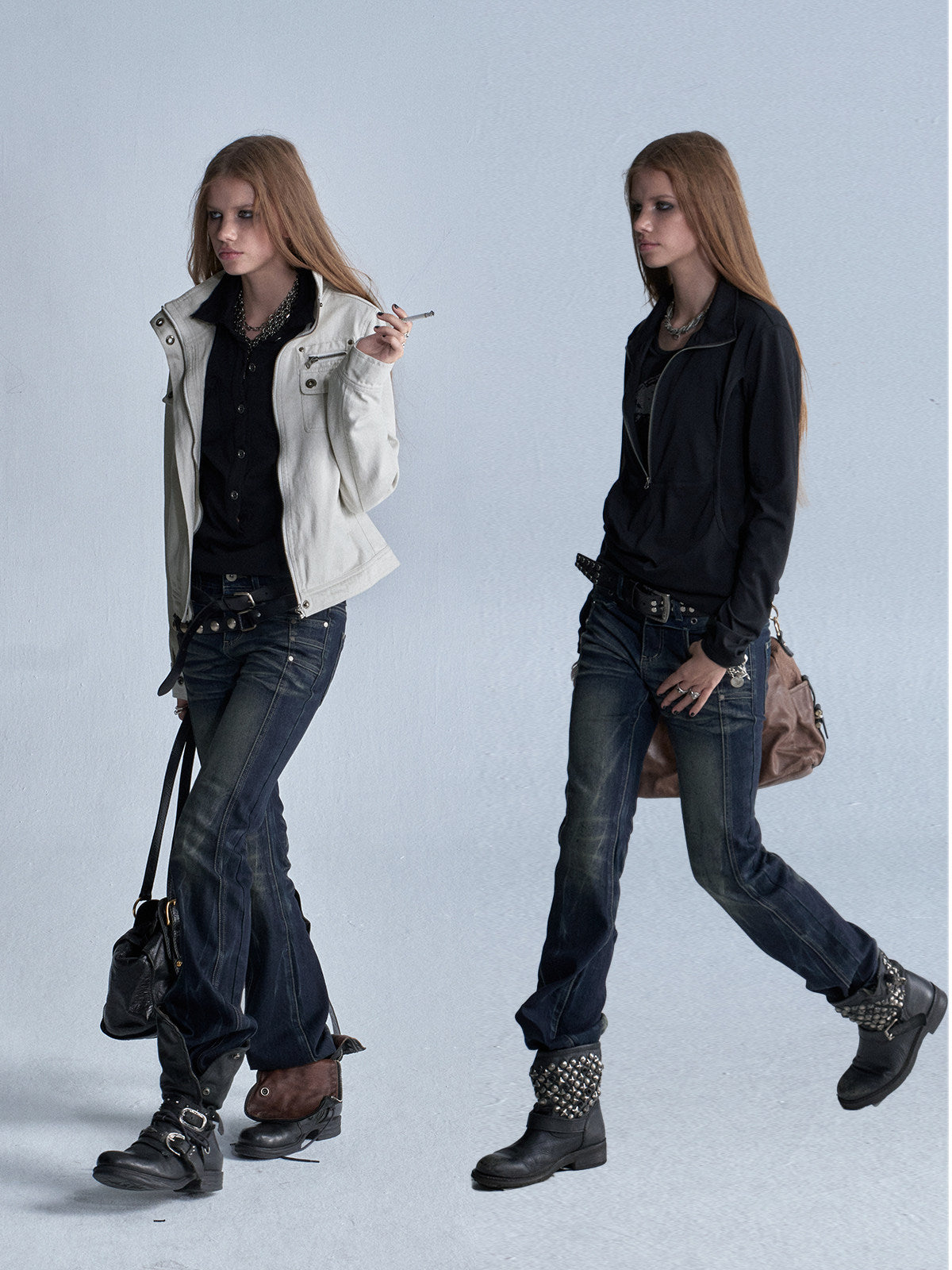 LOW RISE WHISKER FLARE JEANS
