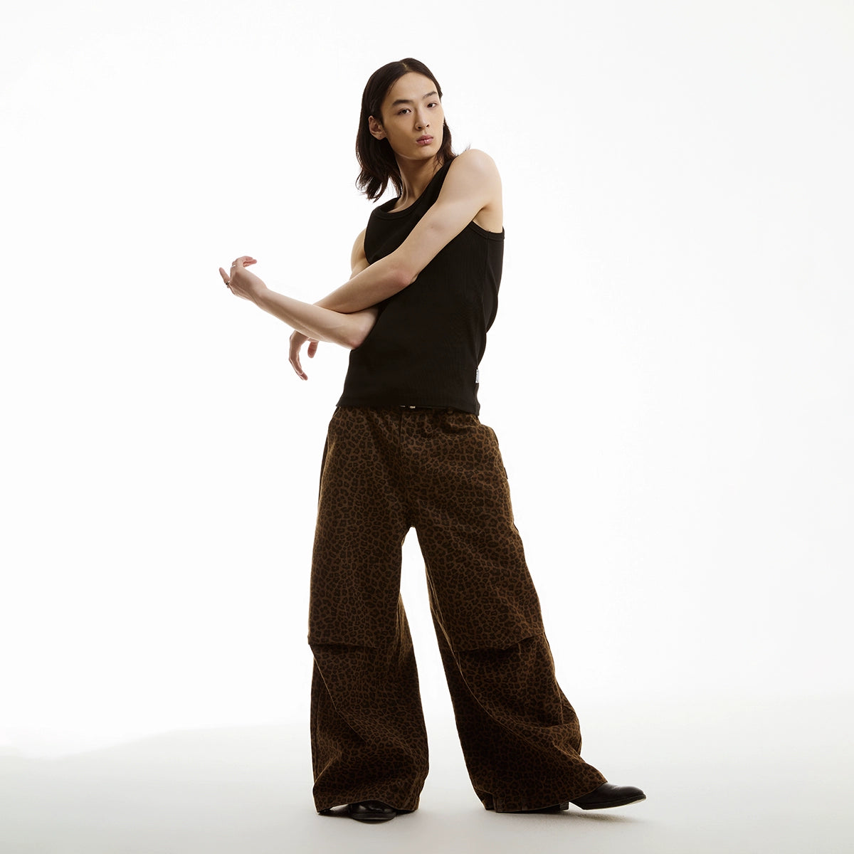 DARK LEOPARD WIDE PANTS