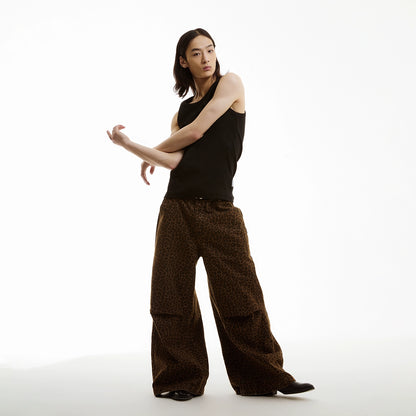DARK LEOPARD WIDE PANTS