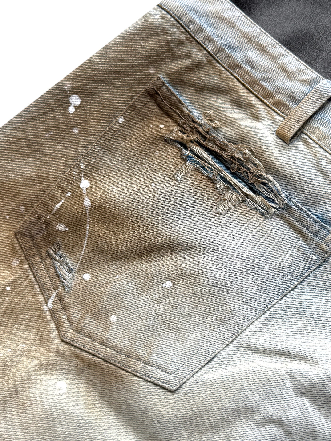 DOUBLE WAIST MONKEY WASH JEANS