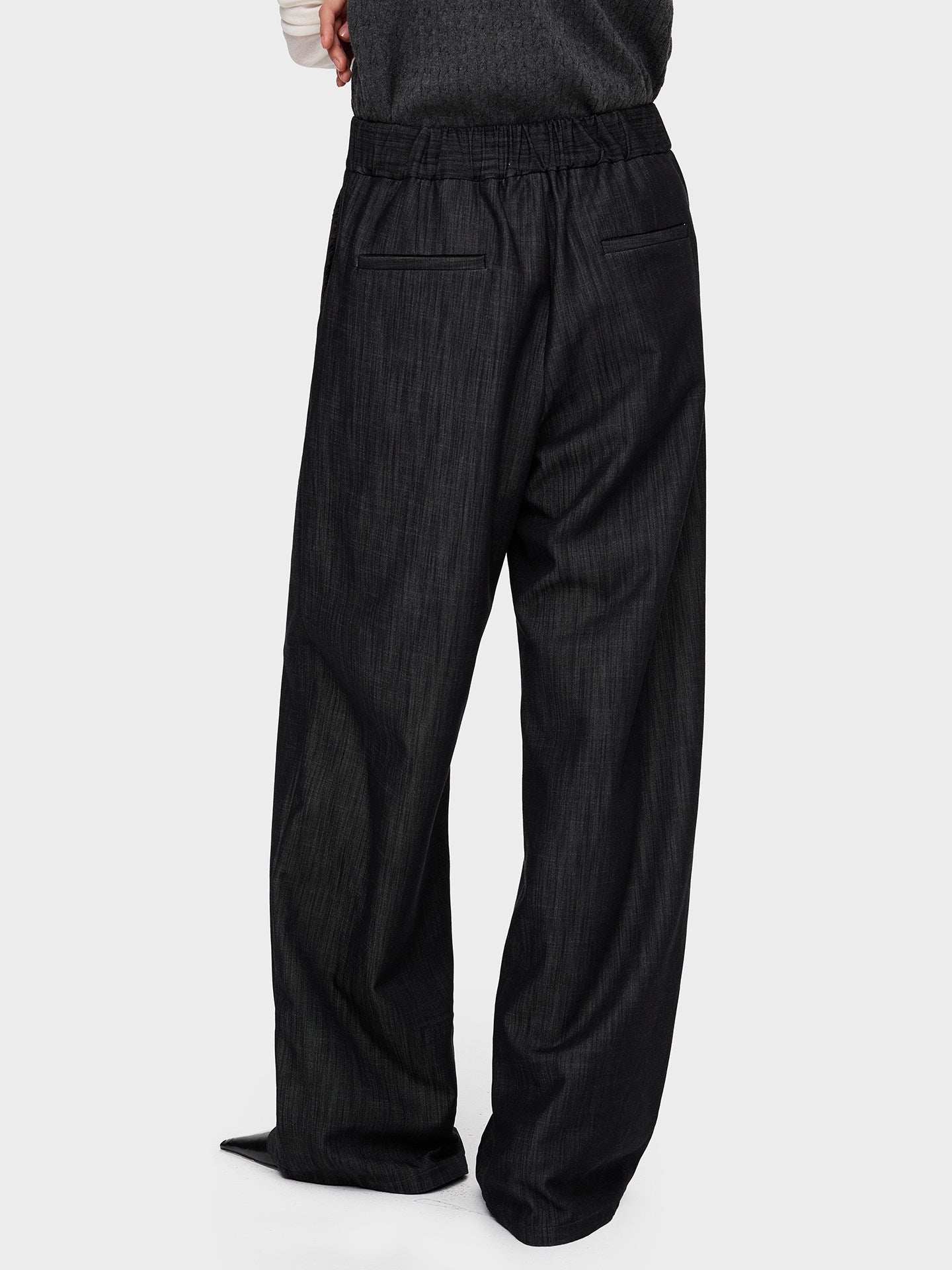 FAUX DENIM LAYERED TAILORED TROUSERS