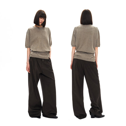 CAMEL FAKE LAYER WOOL TEE