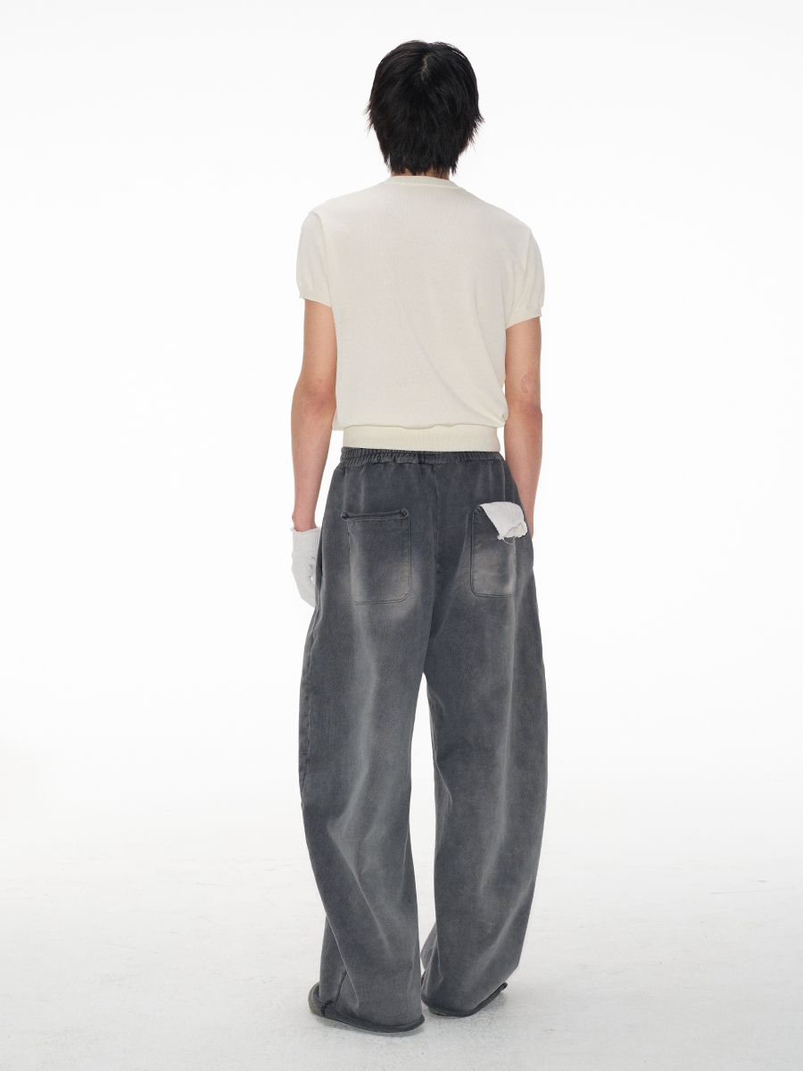WASHED COCOON FIT FADED SWEATPANTS
