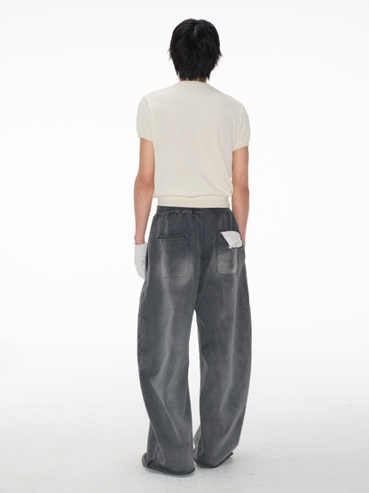 WASHED COCOON FIT FADED SWEATPANTS
