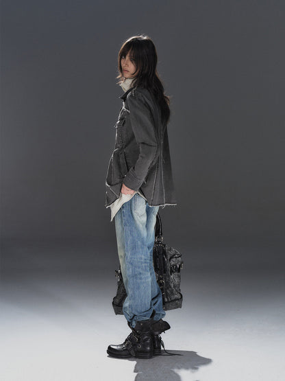 RAW EDGE WASHED LAYERED TRENCH