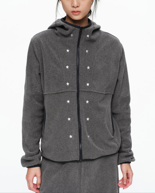 STAR WAXY FLEECE HOODIE