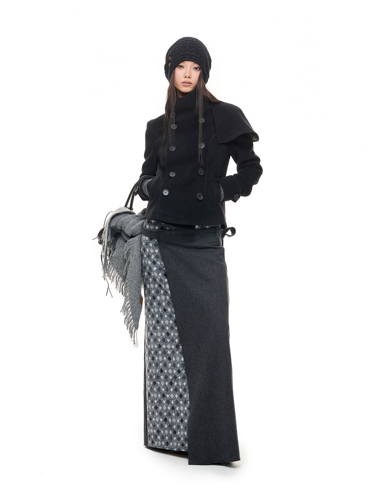 FRENCH ARCHIVE CROPPED WOOL CAPE