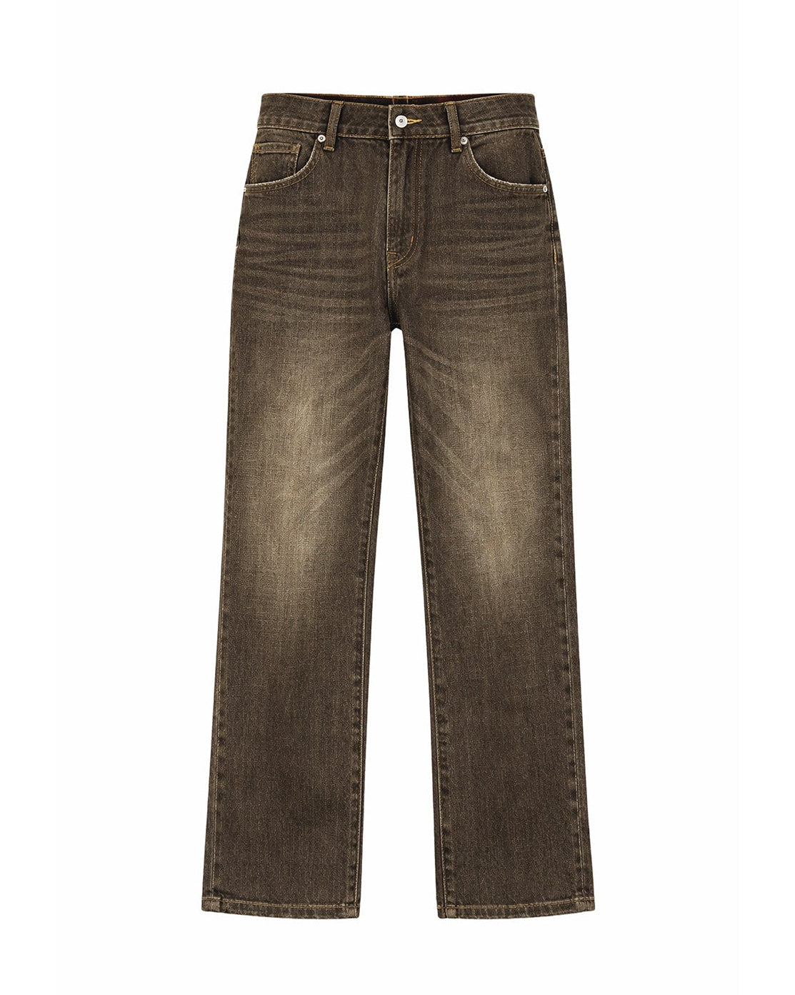 SAND BRONZE LEATHER DENIM PANTS