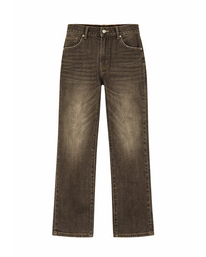 SAND BRONZE LEATHER DENIM PANTS