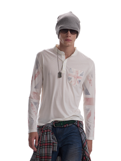 FITTED SHEER HENLEY CARDIGAN
