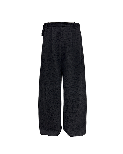 DARK LEOPARD JACQUARD TWILL PANTS
