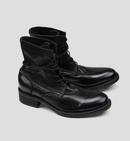 KNIGHT WASHED LACE-UP STREET BOOTS