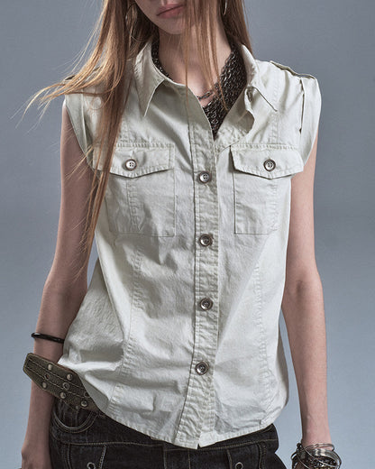 EPAULETTE DOUBLE POCKET SHIRT