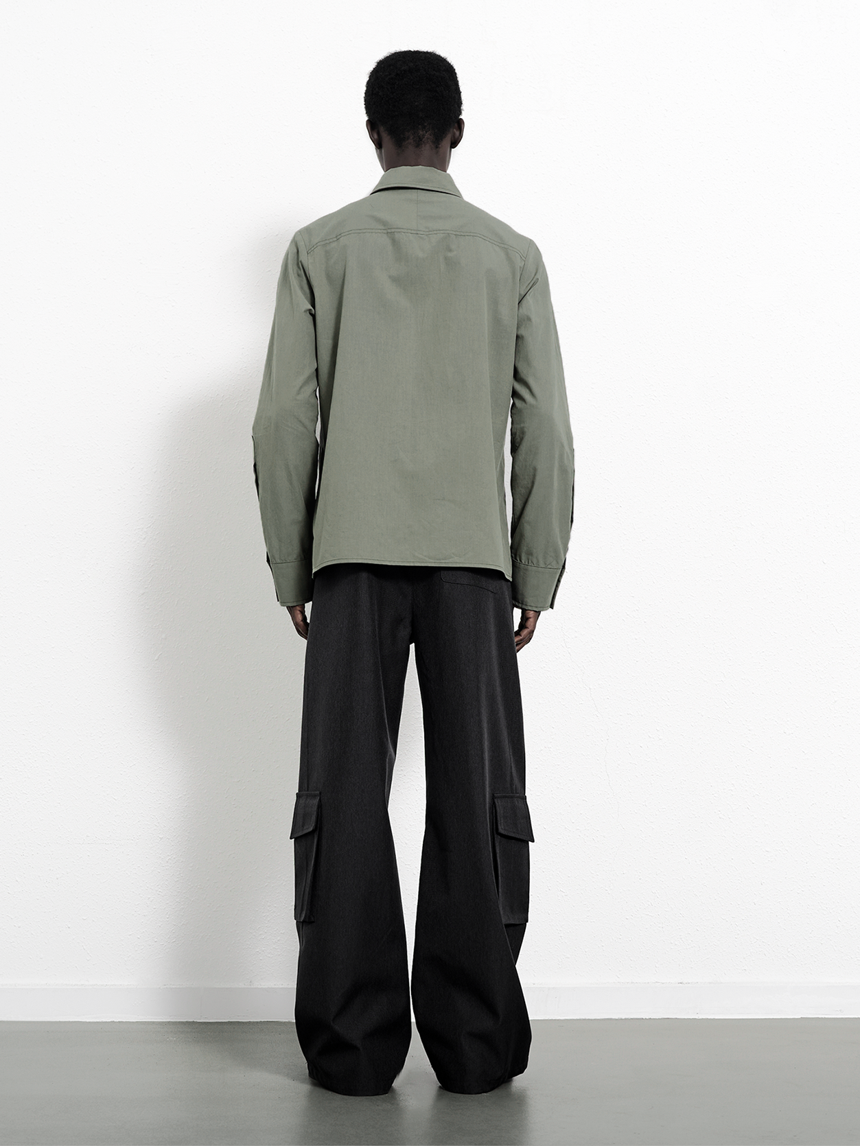 GRAY-GREEN TENCEL SHIRT