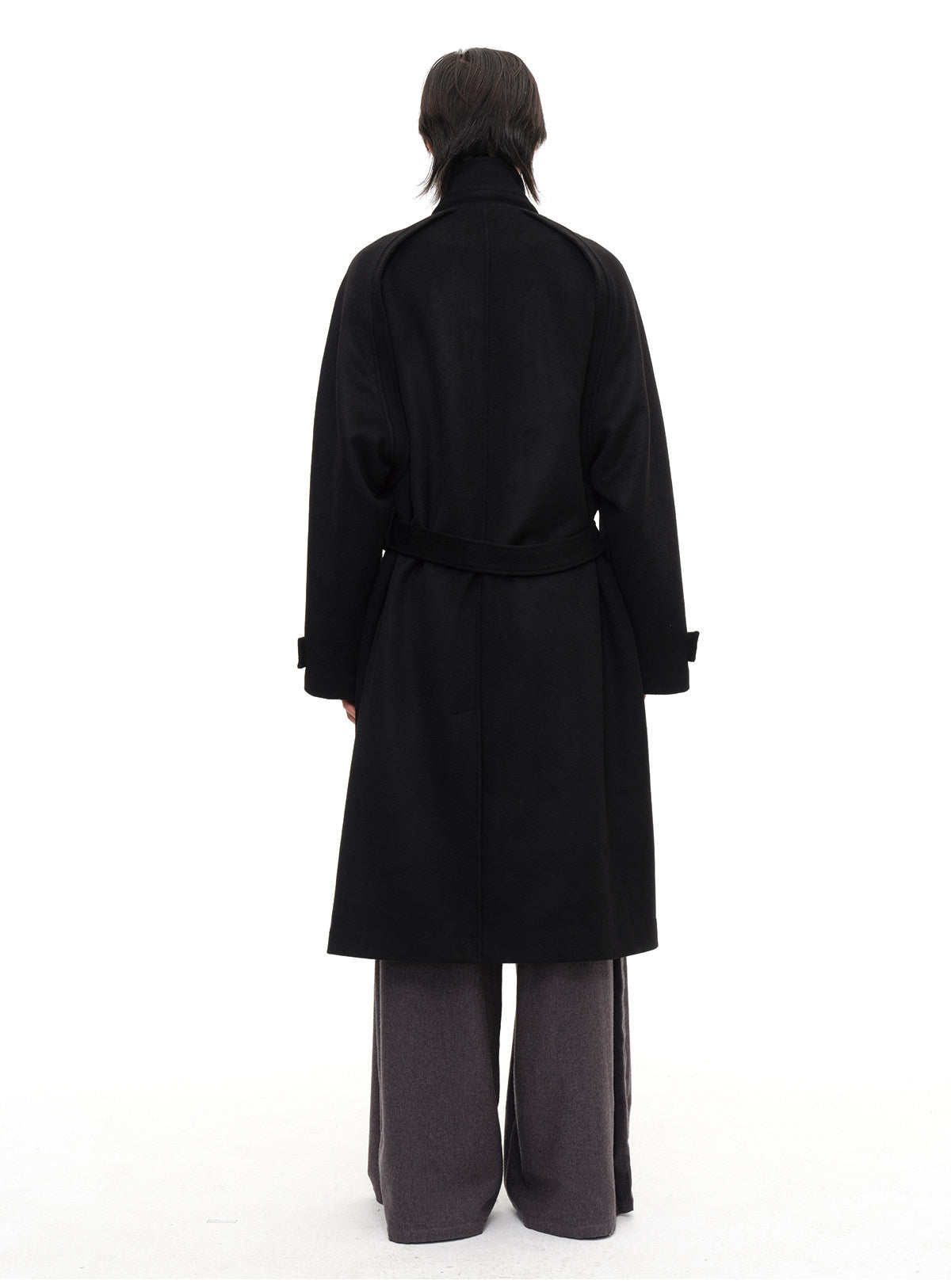DOUBLE BREASTED RAGLAN WOOL COAT