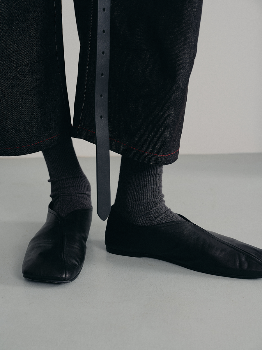 OBLIQUE TOE LEATHER MONK SHOES