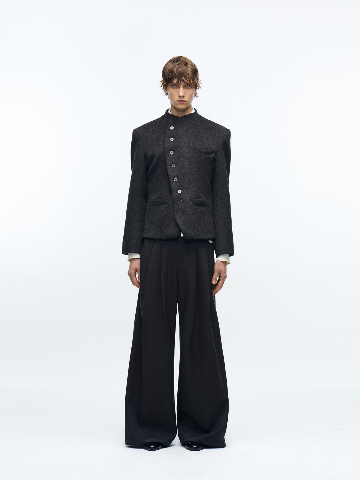 STAND COLLAR WOOL COURT JACKET
