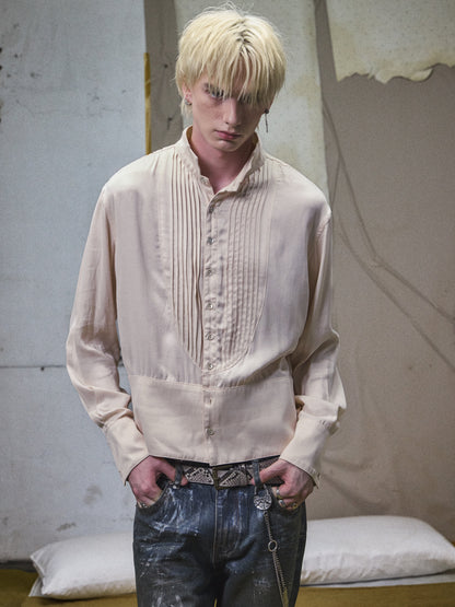 VICTORIAN COURT PLEATED CUPRO SHIRT