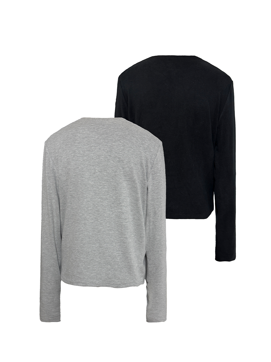 INVISIBLE ZIP CREW NECK