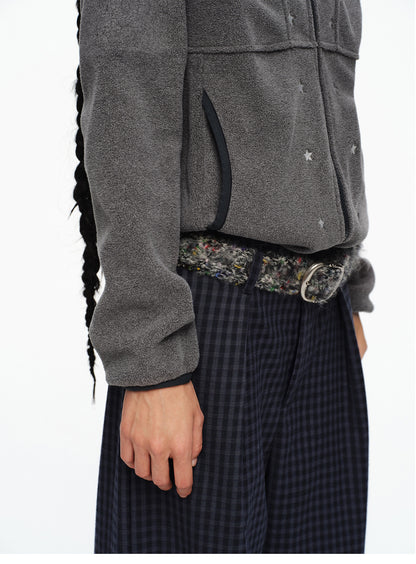 STAR WAXY FLEECE HOODIE