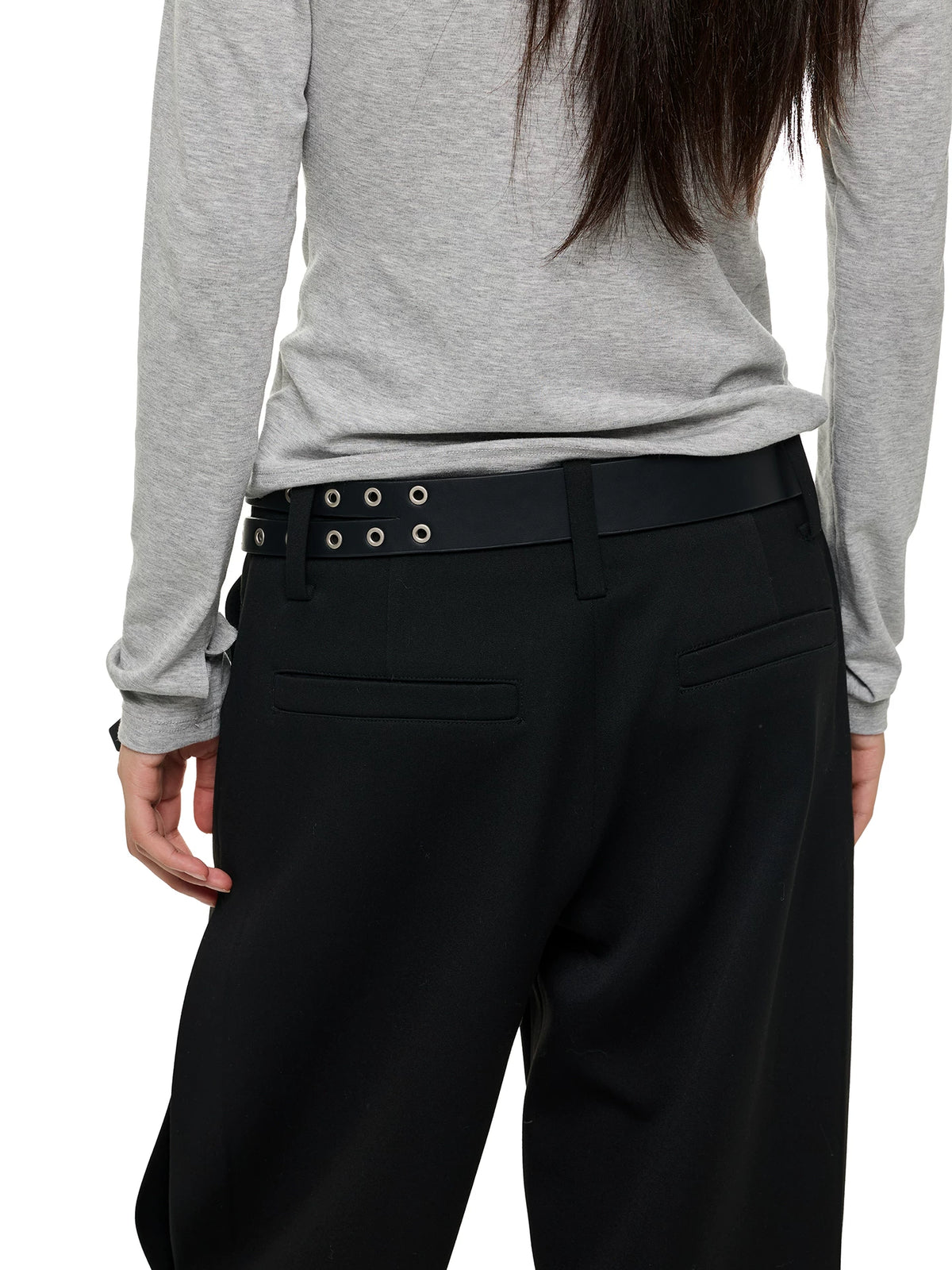 DOUBLE STRIPE STUDDED WAIST BELT