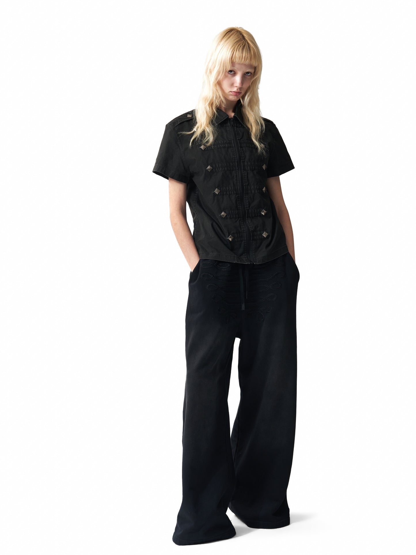 EPAULETTE RIVET ZIP TOP