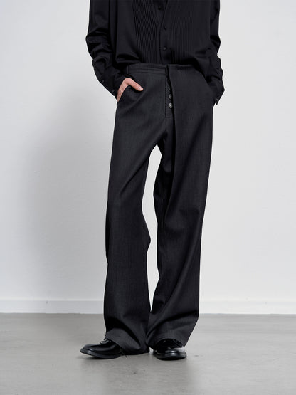 DENIM TEXTURE SUIT TROUSERS