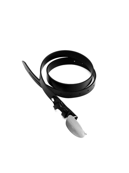 ACCUMULATED SILVER BUCKLE BREATHABLE LEATHER BELT