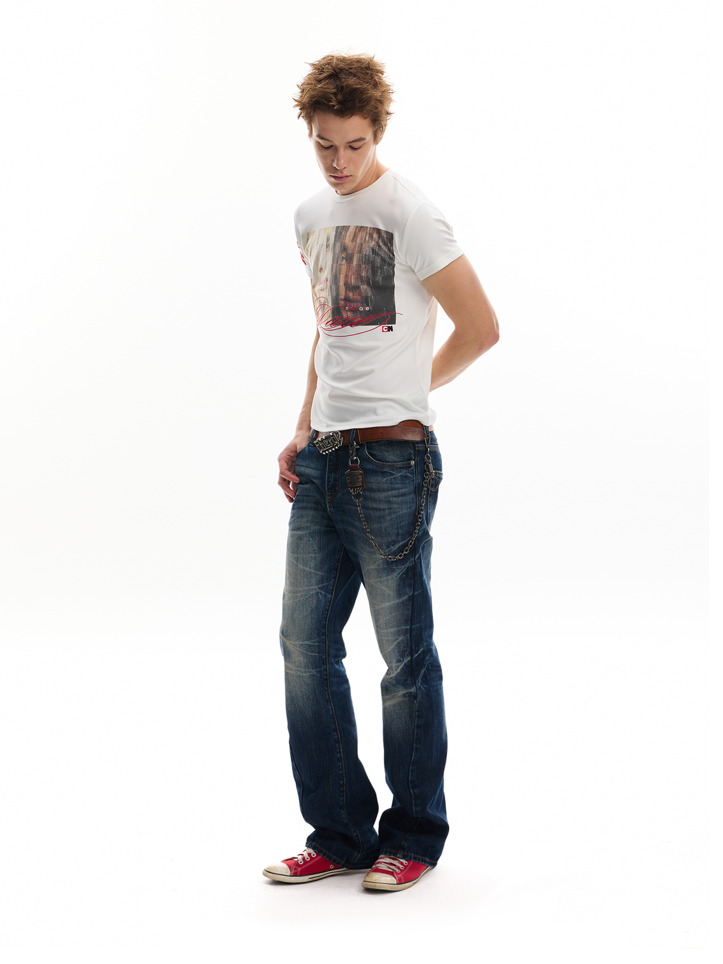 CRACKLE WASHED 13OZ DENIM JEANS