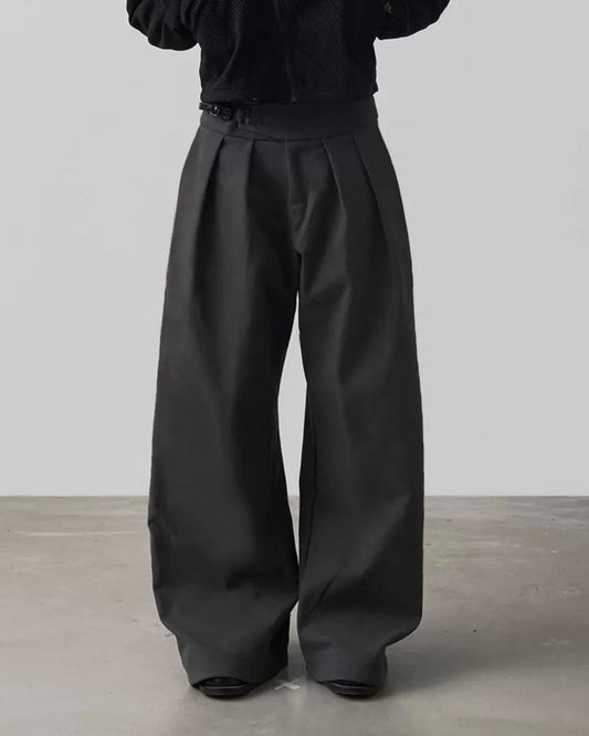 SLIDE BUCKLE'S  GREY PLEATED SLACKS