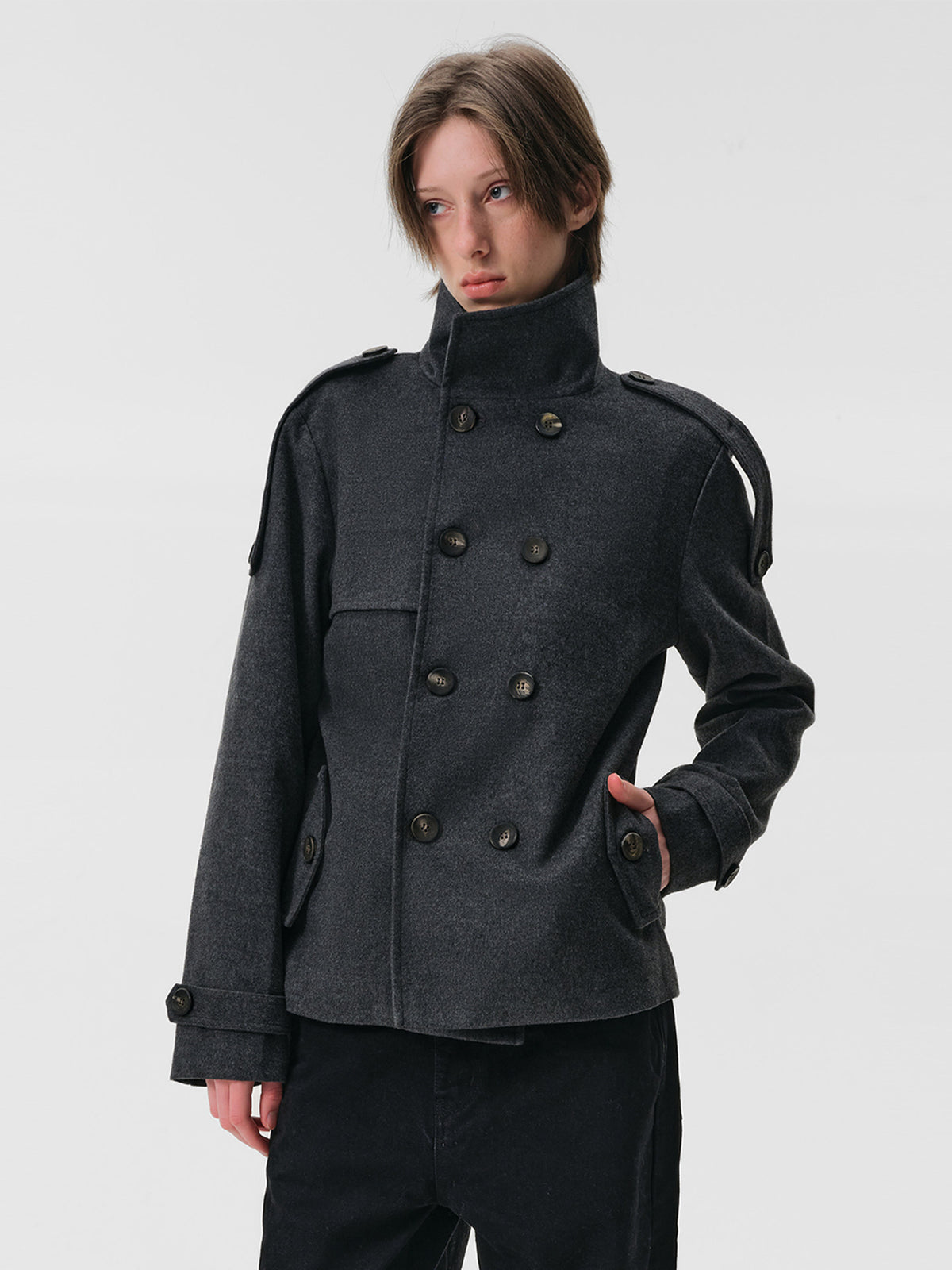 BRUTALIST GREY DOUBLE BREASTED JACKET