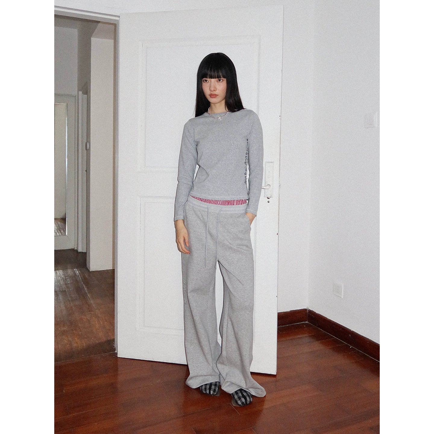 SIDE SEAM PIN PRINT SWEATPANTS