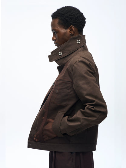 MESH CANVAS STAND COLLAR JACKET