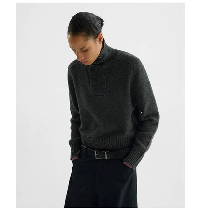 CAT EYE BLUE BUTTON WOOL JACKET