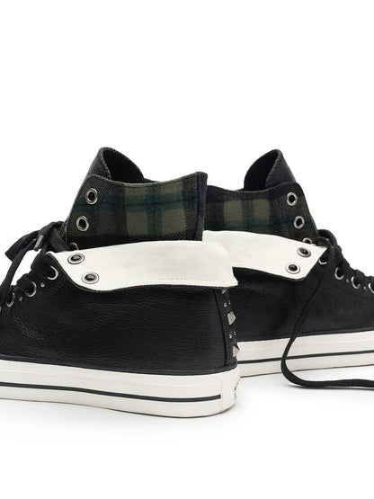 MODULAR LAMBSKIN CANVAS HIGH TOPS