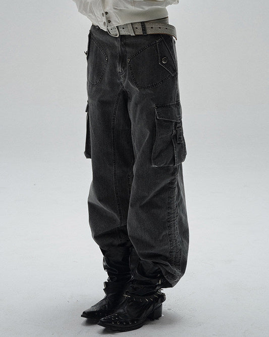 DRAWSTRING PLEATED WIDE LEG CARGOS