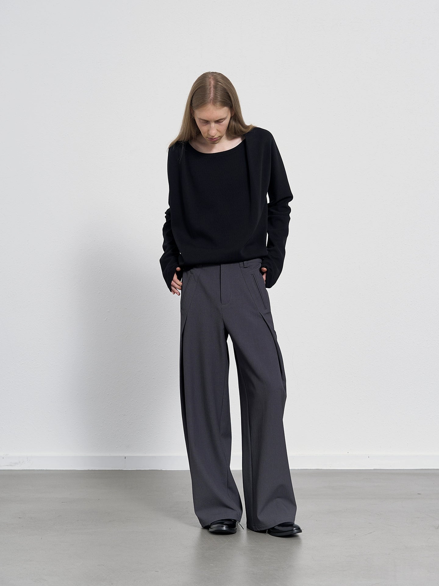 LIME SIDE PLEATED STRAIGHT PANTS