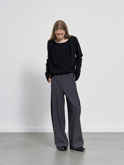 LIME SIDE PLEATED STRAIGHT PANTS