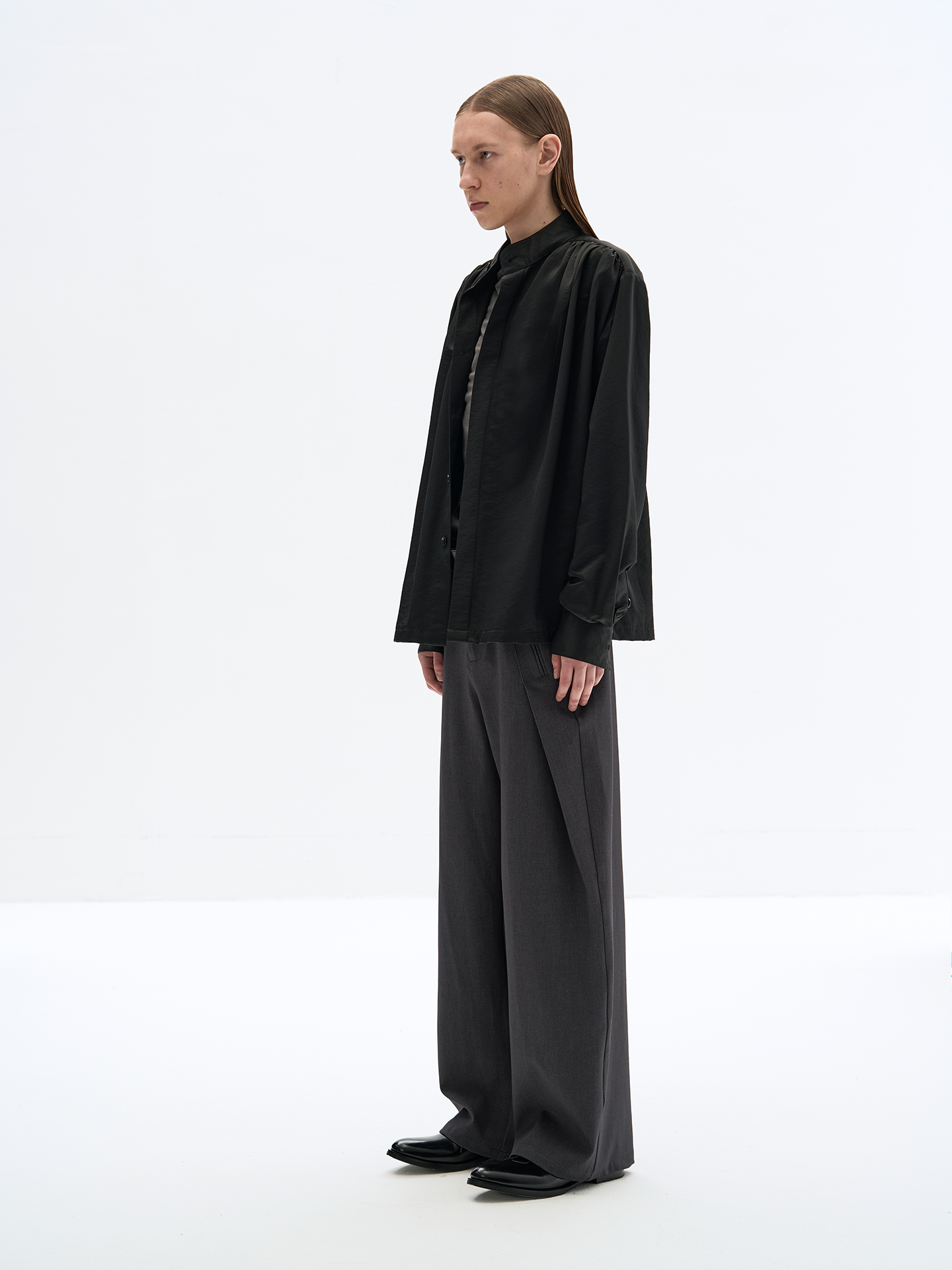 WATERFALL DRAPE SILK SHIRT