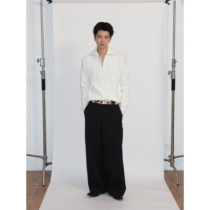 THICK TEXTURED STRAIGHT TROUSERS