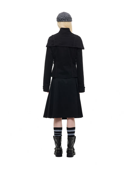 SHAWL DRAPE ZIP FRONT JACKET