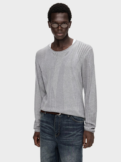 TWIST KNIT WOOL SWEATER