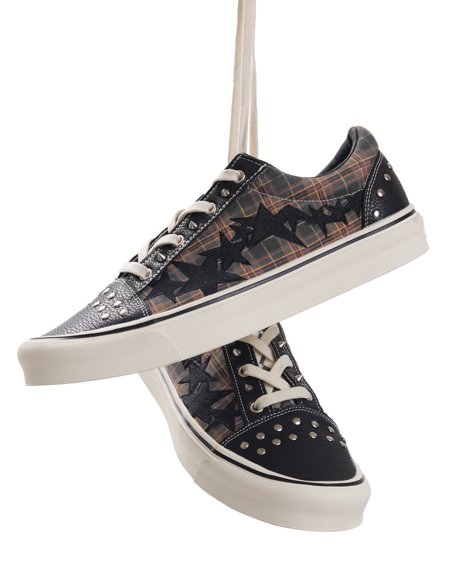 UNDERGROUND STUDDED PLAID SNEAKERS