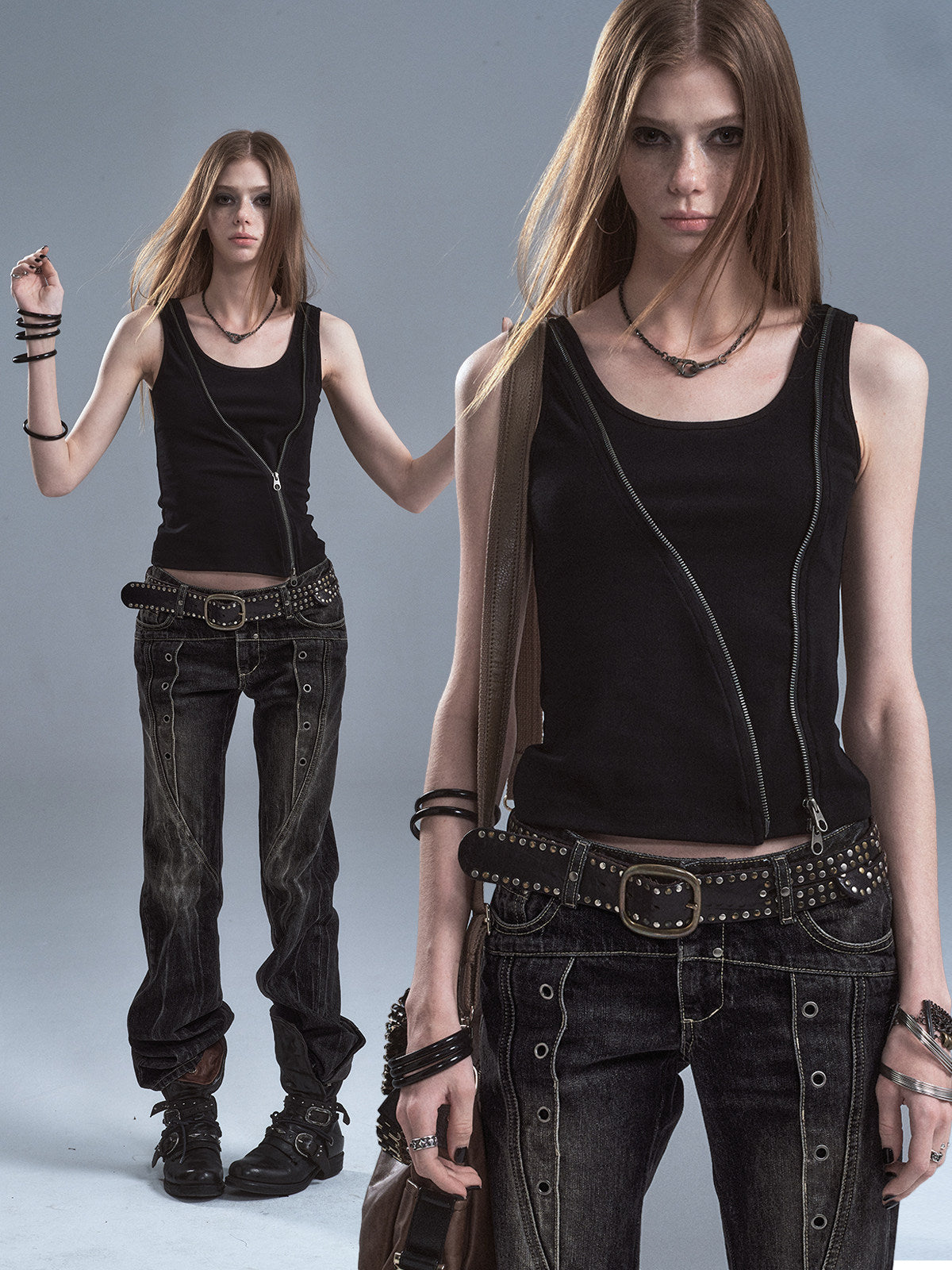 DARK CAMOUFLAGE DOUBLE ZIP TANK