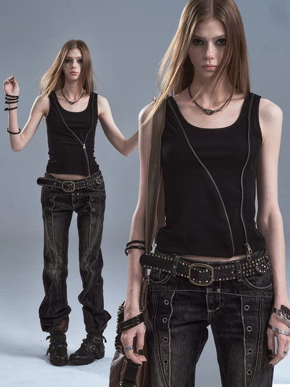 DARK CAMOUFLAGE DOUBLE ZIP TANK