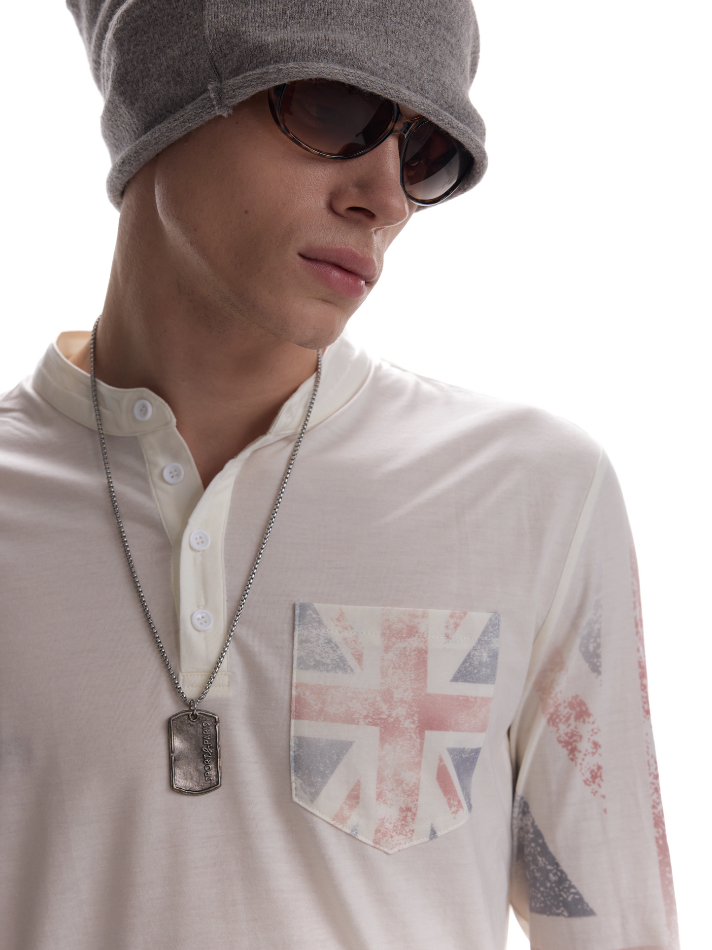 FITTED SHEER HENLEY CARDIGAN
