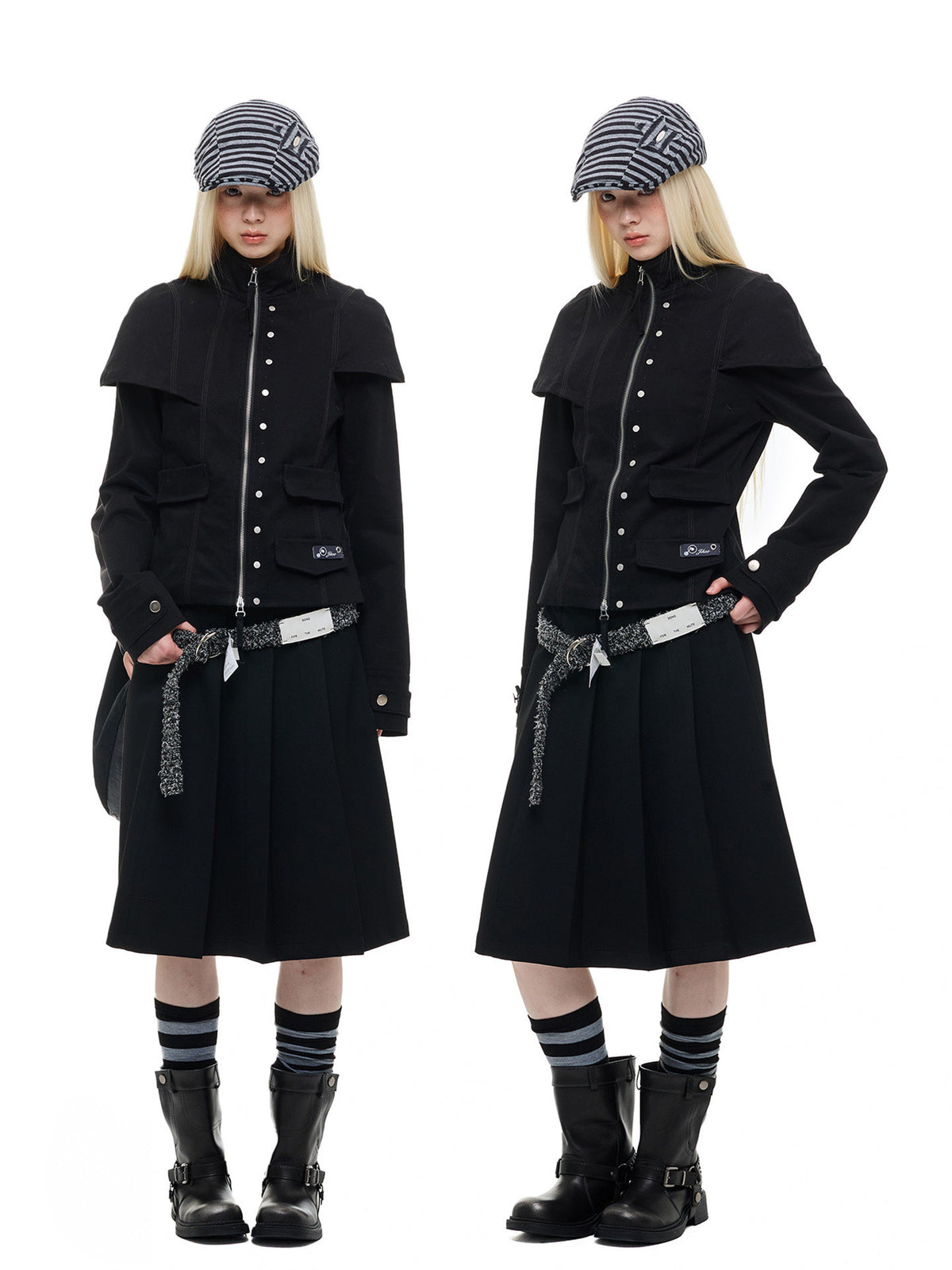 SHAWL DRAPE ZIP FRONT JACKET