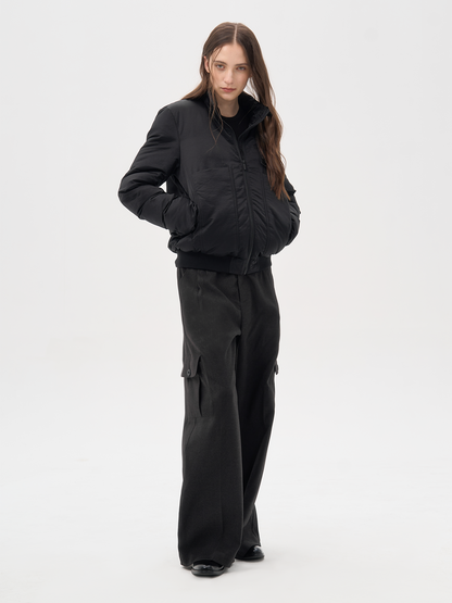 ROCK GREY VANISHING POCKET A-LINE LONG PANTS