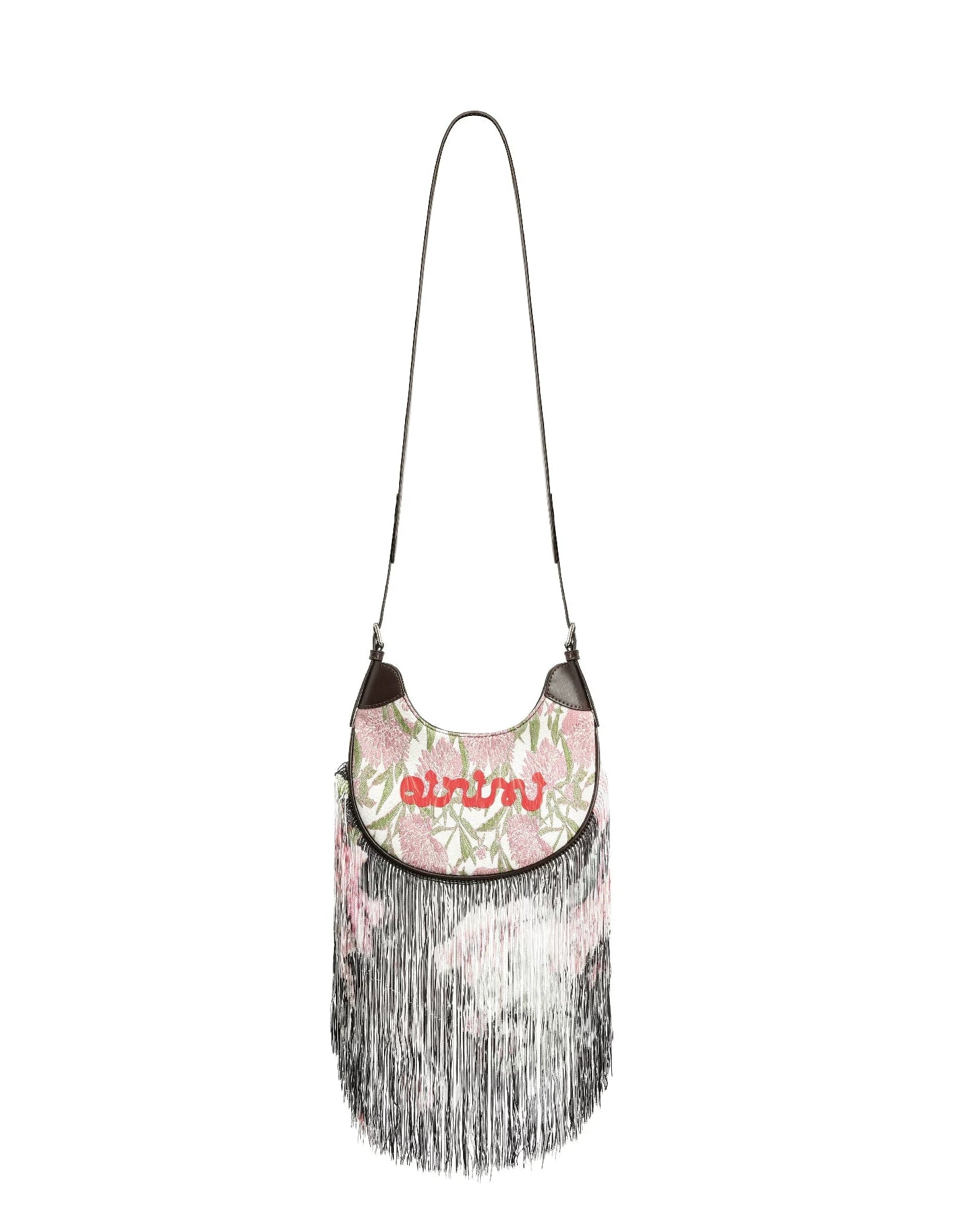 JACQUARD TASSEL MINI SADDLE BAG